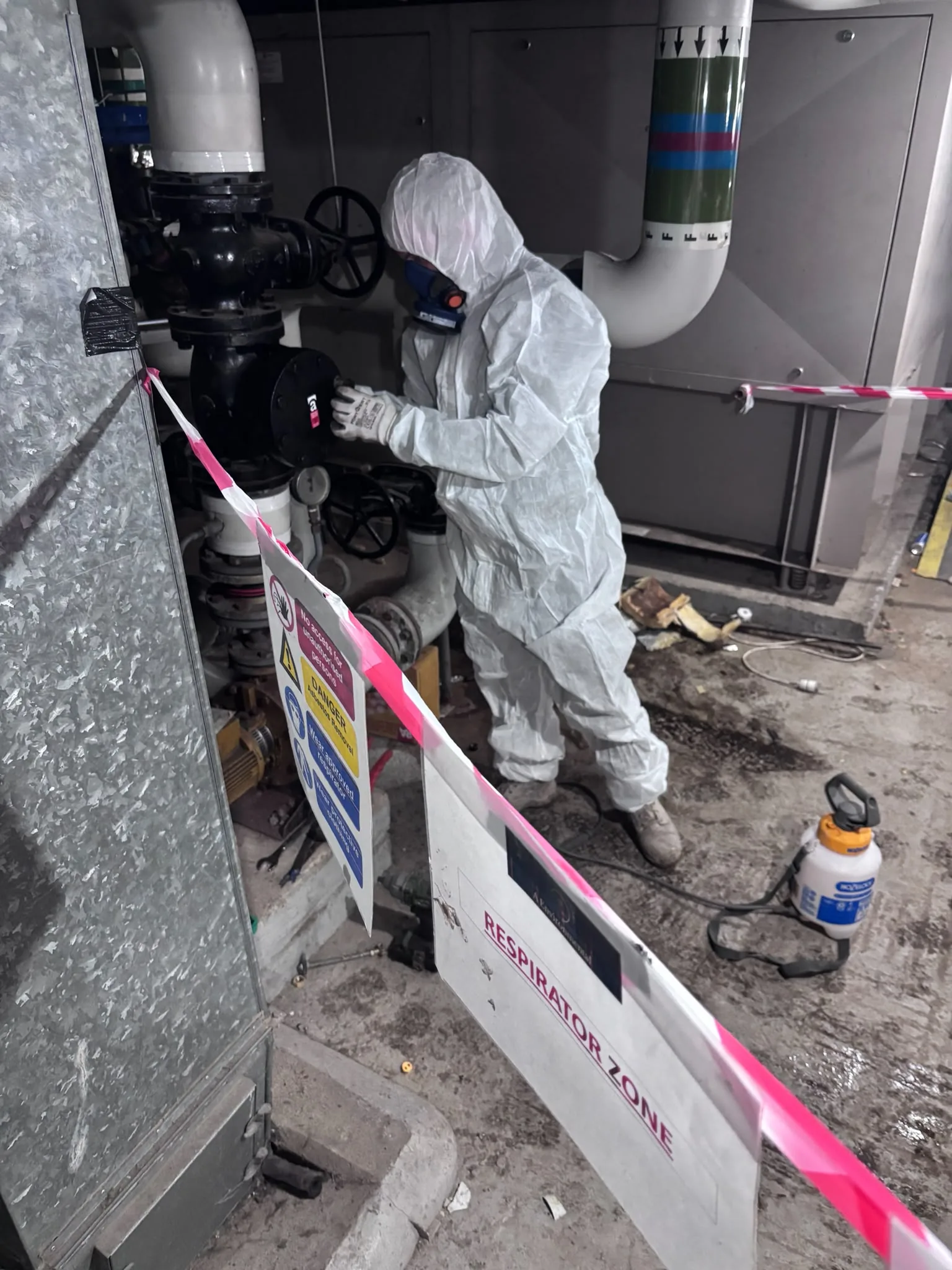 Asbestos artex removal from concrete soffit in Bermondsey