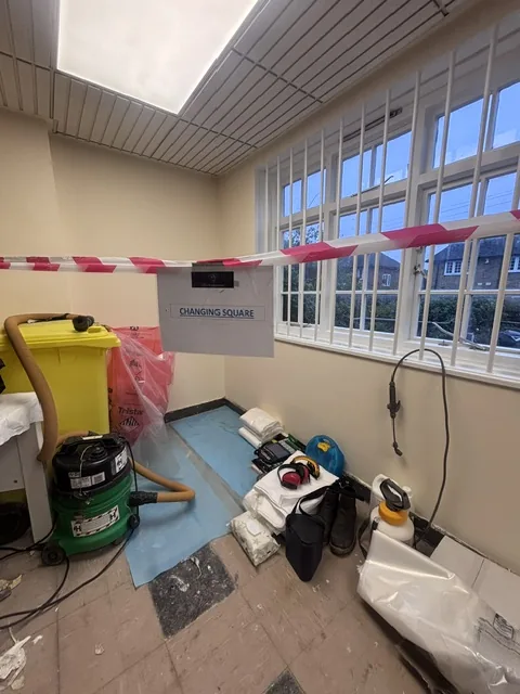 Asbestos floor tile and bitumen removal in Bermondsey